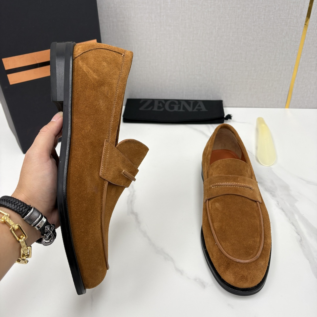 💋💍Zegn* 杰尼～亚 匠心工艺与优雅格调的典范 新款 男士商务正装鞋乐福鞋皮鞋，无带设计简约大气，兼