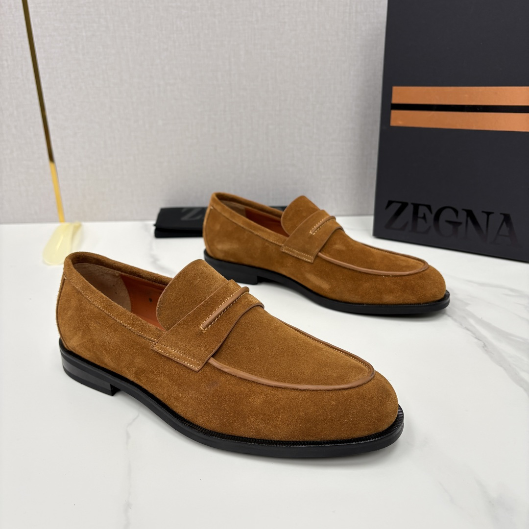 💋💍Zegn* 杰尼～亚 匠心工艺与优雅格调的典范 新款 男士商务正装鞋乐福鞋皮鞋，无带设计简约大气，兼