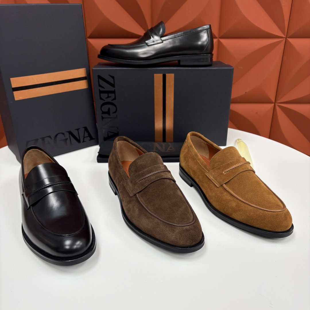 💋💍Zegn* 杰尼～亚 匠心工艺与优雅格调的典范 新款 男士商务正装鞋乐福鞋皮鞋，无带设计简约大气，兼