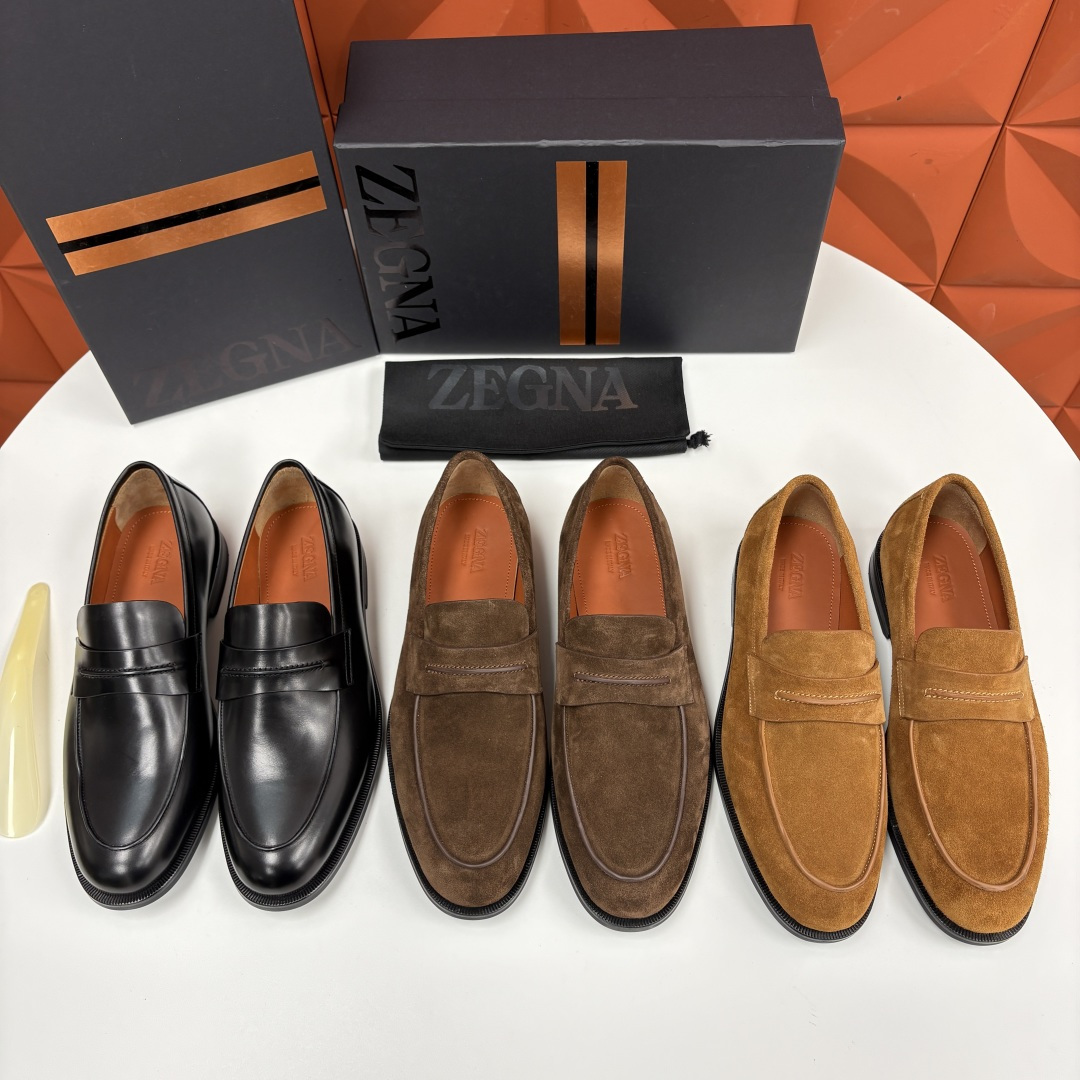 💋💍Zegn* 杰尼～亚 匠心工艺与优雅格调的典范 新款 男士商务正装鞋乐福鞋皮鞋，无带设计简约大气，兼
