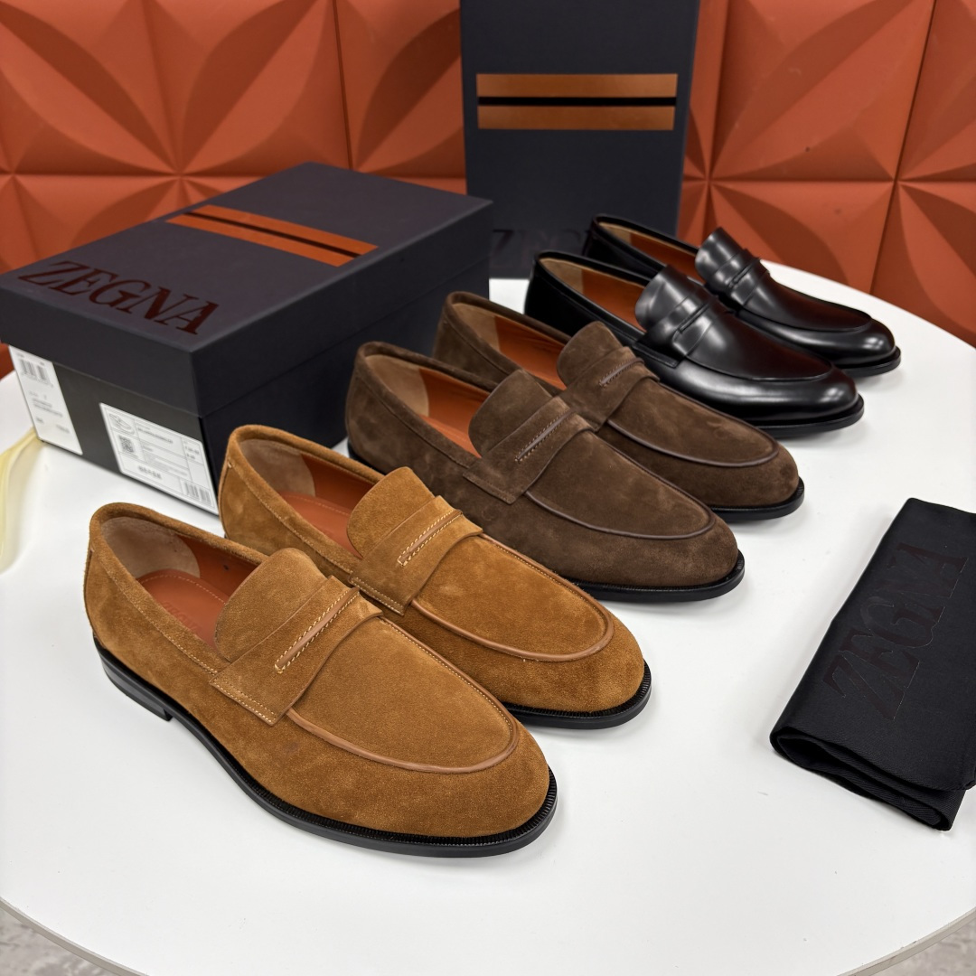 💋💍Zegn* 杰尼～亚 匠心工艺与优雅格调的典范 新款 男士商务正装鞋乐福鞋皮鞋，无带设计简约大气，兼