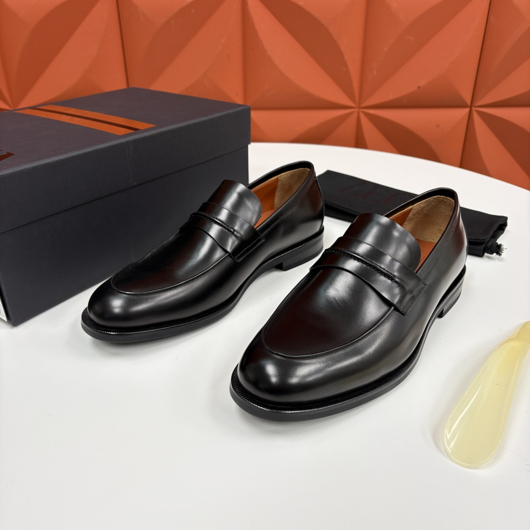 💋💍Zegn* 杰尼～亚 匠心工艺与优雅格调的典范 新款 男士商务正装鞋乐福鞋皮鞋，无带设计简约大气，兼