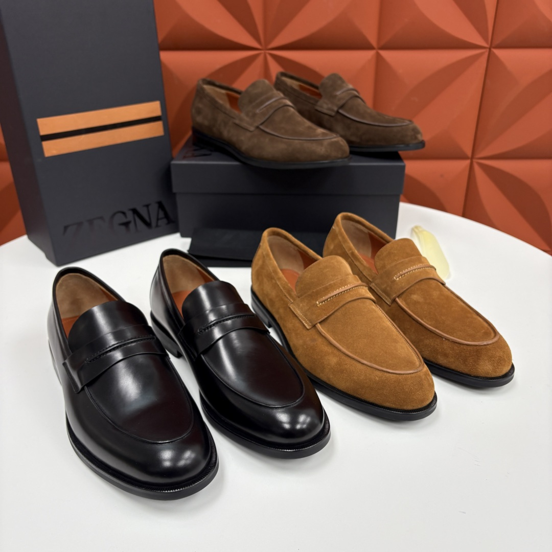 💋💍Zegn* 杰尼～亚 匠心工艺与优雅格调的典范 新款 男士商务正装鞋乐福鞋皮鞋，无带设计简约大气，兼