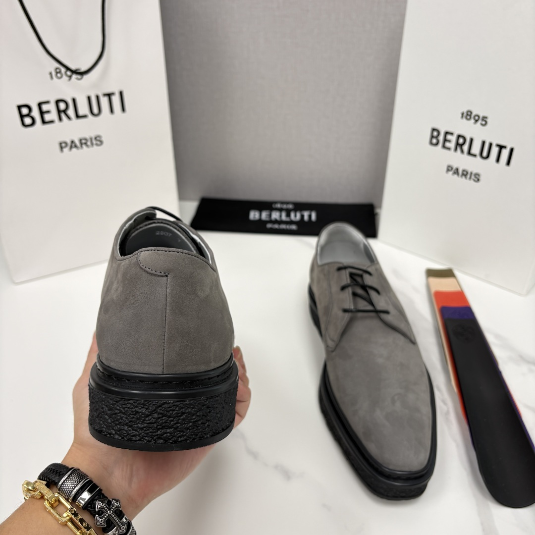 💋💍BERLUT* 布鲁提 ALTO 绒面缝制胶底休闲皮鞋德比皮鞋 皮鞋 官方 13,500 超级内卷的