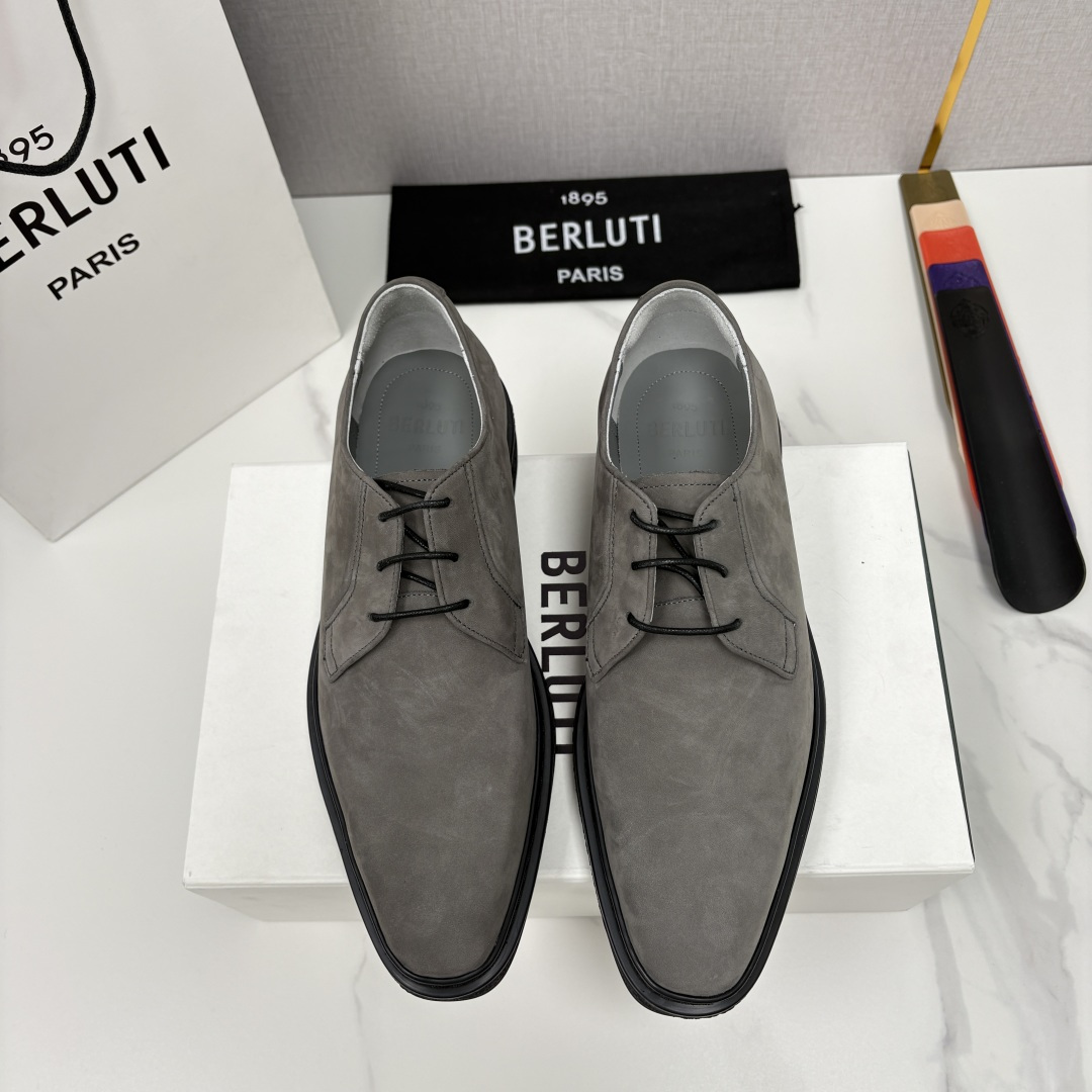 💋💍BERLUT* 布鲁提 ALTO 绒面缝制胶底休闲皮鞋德比皮鞋 皮鞋 官方 13,500 超级内卷的