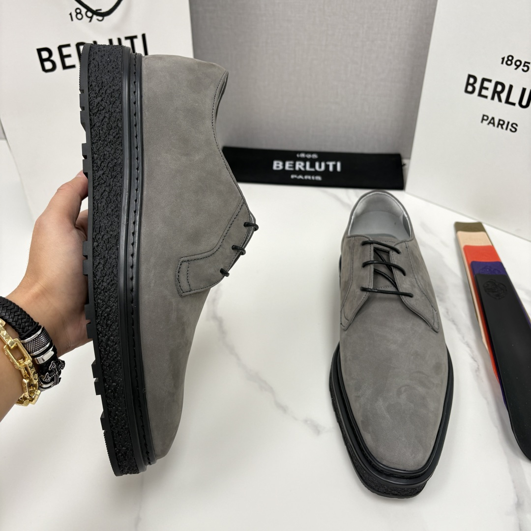 💋💍BERLUT* 布鲁提 ALTO 绒面缝制胶底休闲皮鞋德比皮鞋 皮鞋 官方 13,500 超级内卷的
