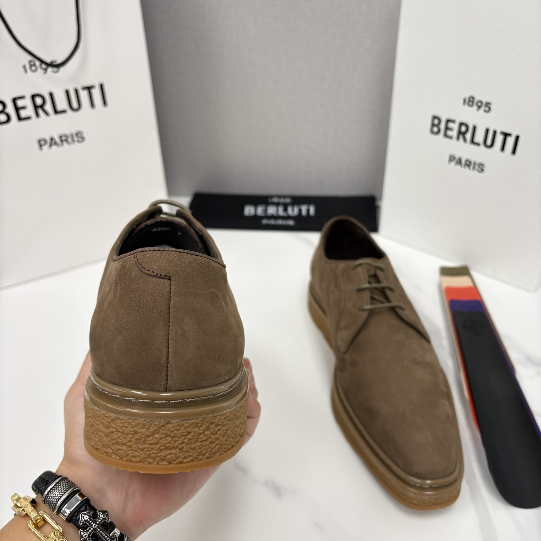 💋💍BERLUT* 布鲁提 ALTO 绒面缝制胶底休闲皮鞋德比皮鞋 皮鞋 官方 13,500 超级内卷的
