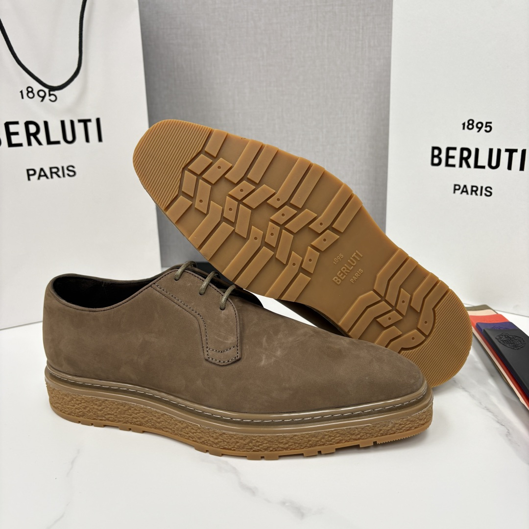 💋💍BERLUT* 布鲁提 ALTO 绒面缝制胶底休闲皮鞋德比皮鞋 皮鞋 官方 13,500 超级内卷的