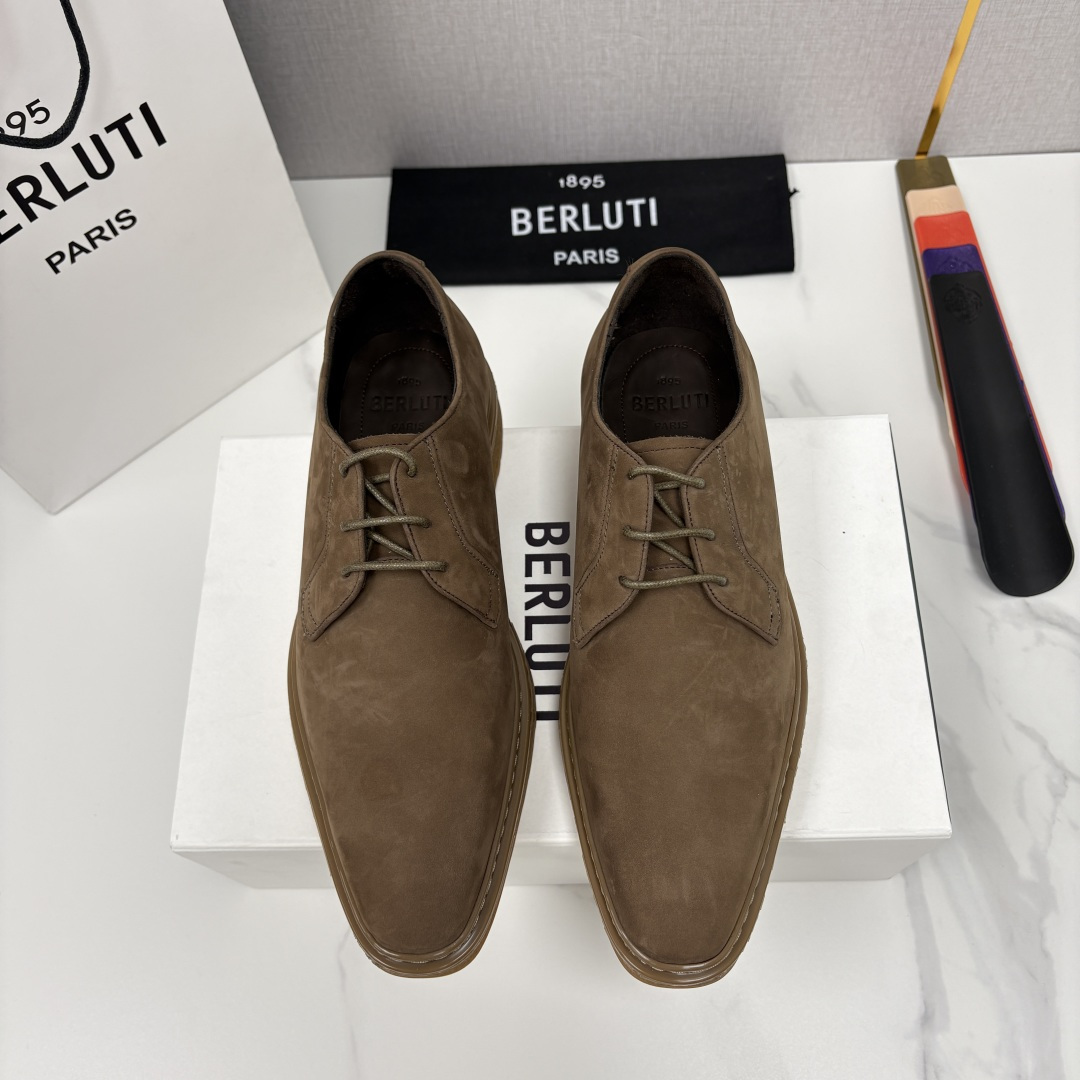 💋💍BERLUT* 布鲁提 ALTO 绒面缝制胶底休闲皮鞋德比皮鞋 皮鞋 官方 13,500 超级内卷的
