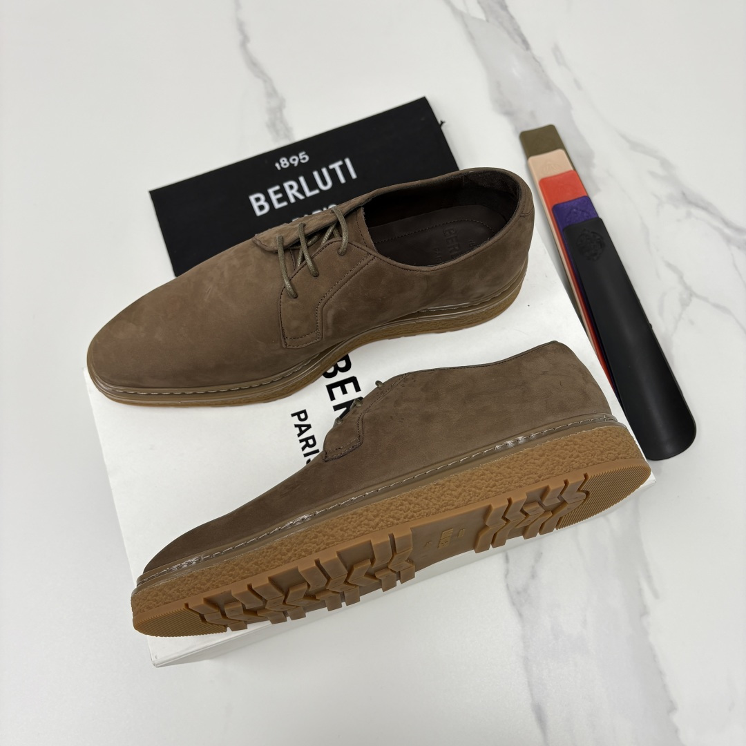 💋💍BERLUT* 布鲁提 ALTO 绒面缝制胶底休闲皮鞋德比皮鞋 皮鞋 官方 13,500 超级内卷的