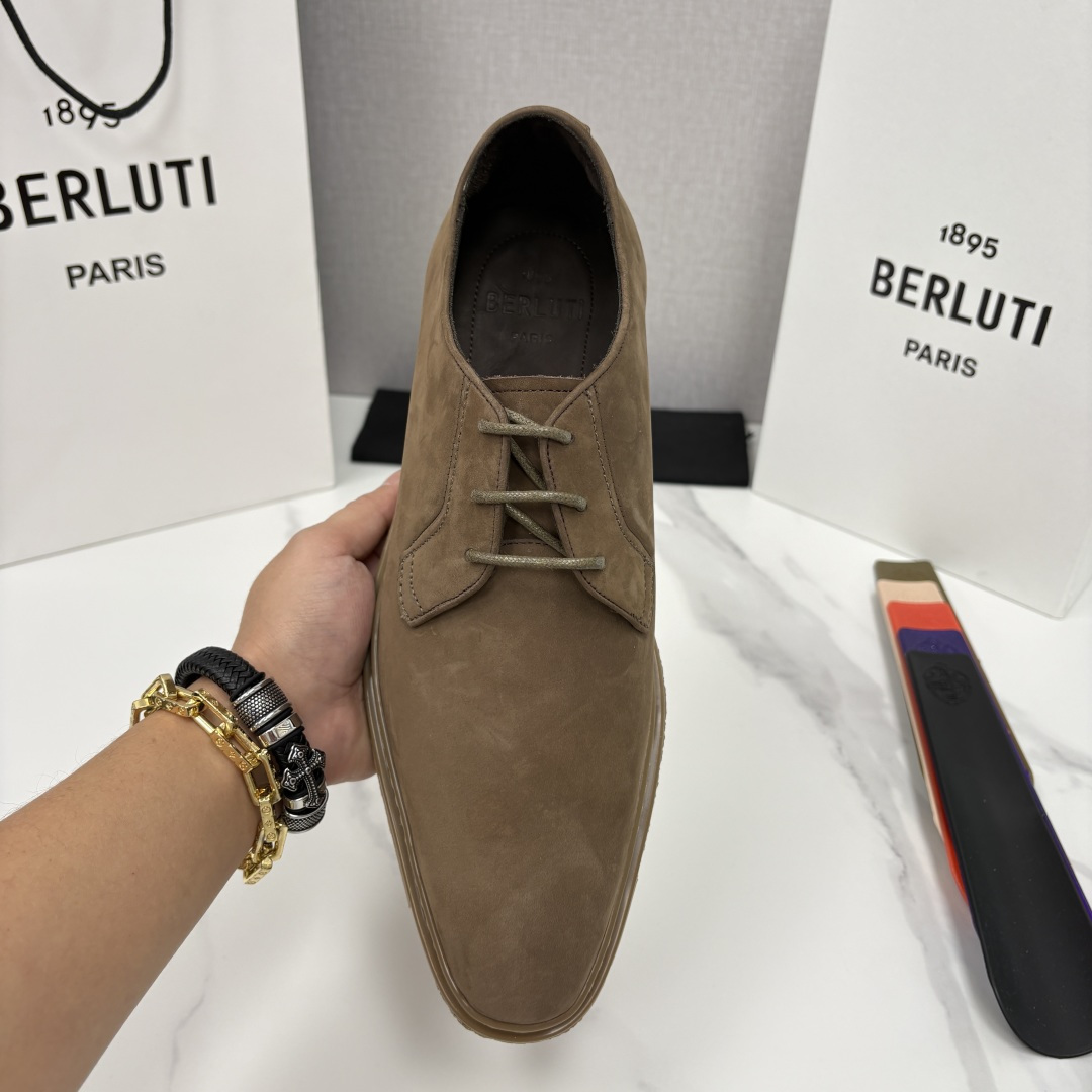 💋💍BERLUT* 布鲁提 ALTO 绒面缝制胶底休闲皮鞋德比皮鞋 皮鞋 官方 13,500 超级内卷的