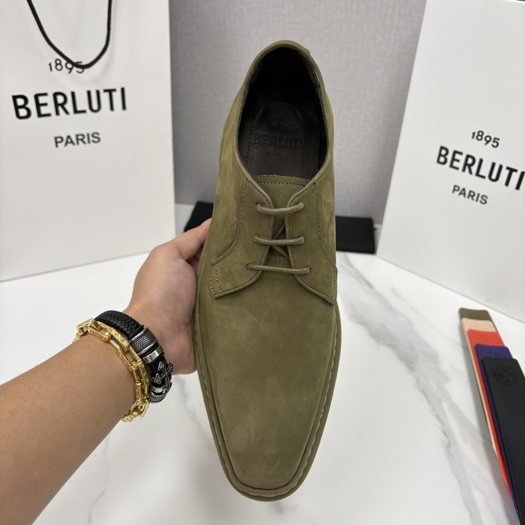 💋💍BERLUT* 布鲁提 ALTO 绒面缝制胶底休闲皮鞋德比皮鞋 皮鞋 官方 13,500 超级内卷的