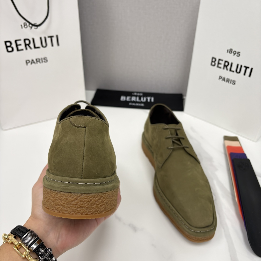 💋💍BERLUT* 布鲁提 ALTO 绒面缝制胶底休闲皮鞋德比皮鞋 皮鞋 官方 13,500 超级内卷的