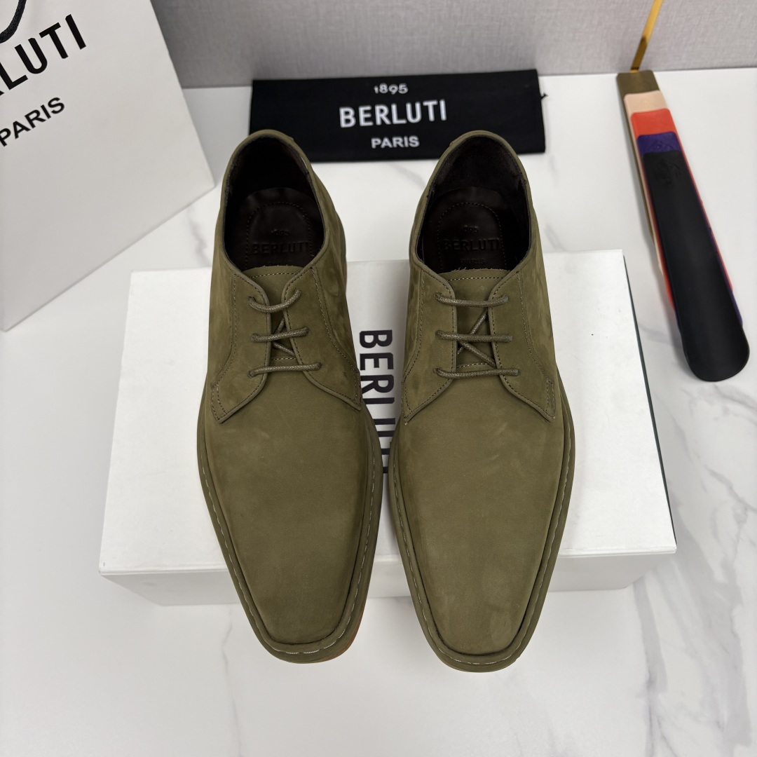💋💍BERLUT* 布鲁提 ALTO 绒面缝制胶底休闲皮鞋德比皮鞋 皮鞋 官方 13,500 超级内卷的