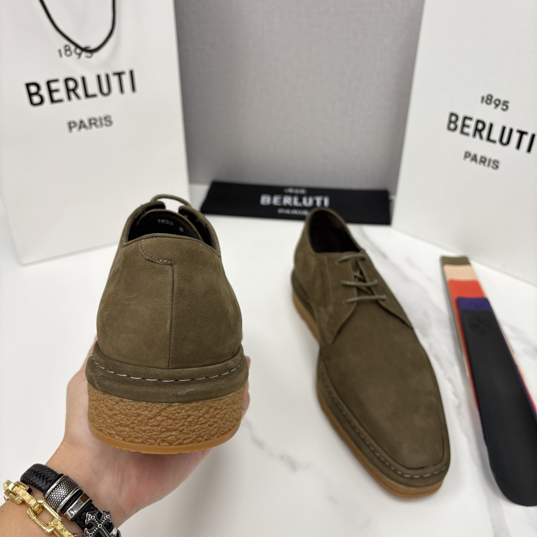 💋💍BERLUT* 布鲁提 ALTO 绒面缝制胶底休闲皮鞋德比皮鞋 皮鞋 官方 13,500 超级内卷的