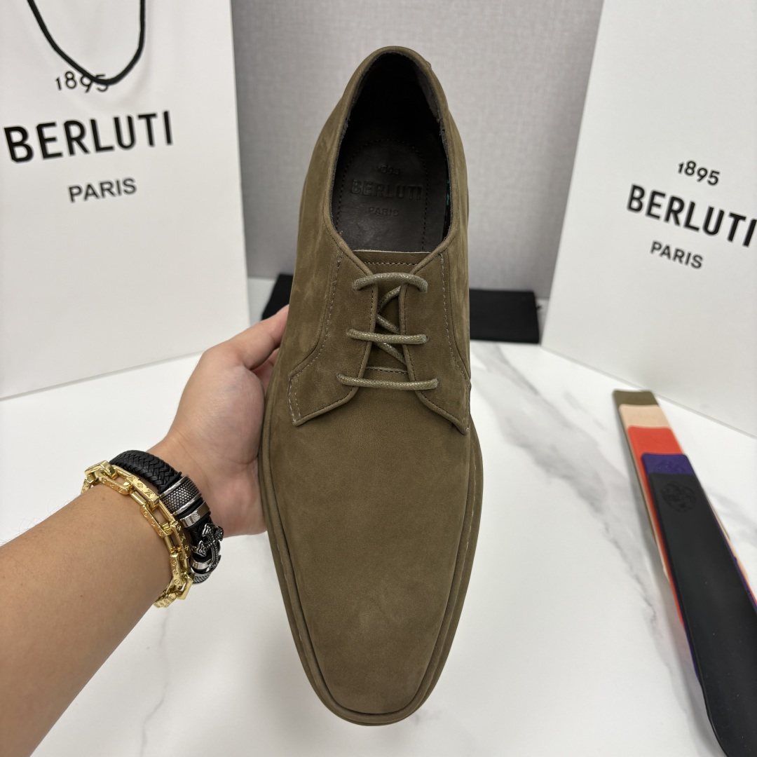 💋💍BERLUT* 布鲁提 ALTO 绒面缝制胶底休闲皮鞋德比皮鞋 皮鞋 官方 13,500 超级内卷的