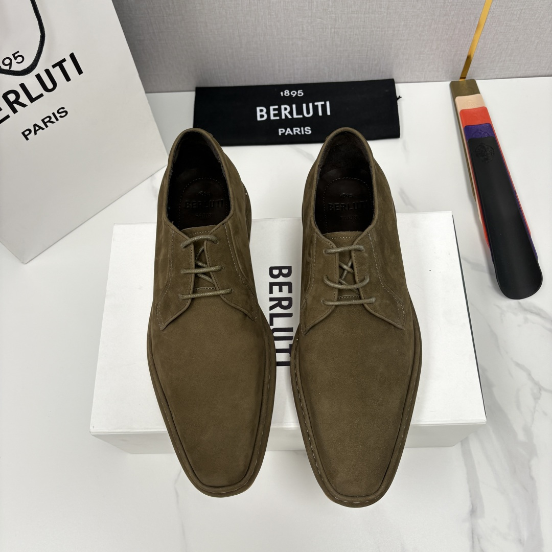 💋💍BERLUT* 布鲁提 ALTO 绒面缝制胶底休闲皮鞋德比皮鞋 皮鞋 官方 13,500 超级内卷的