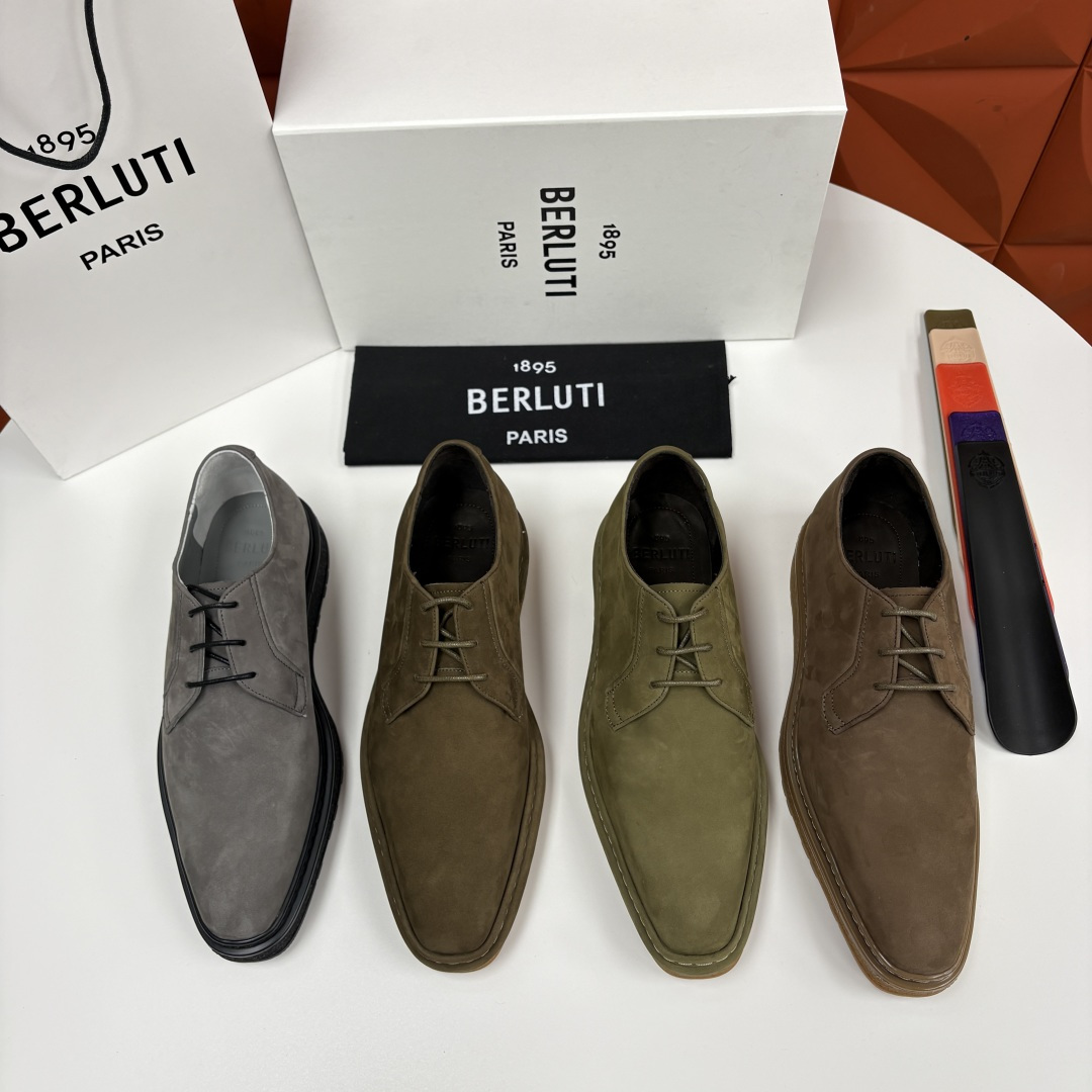 💋💍BERLUT* 布鲁提 ALTO 绒面缝制胶底休闲皮鞋德比皮鞋 皮鞋 官方 13,500 超级内卷的