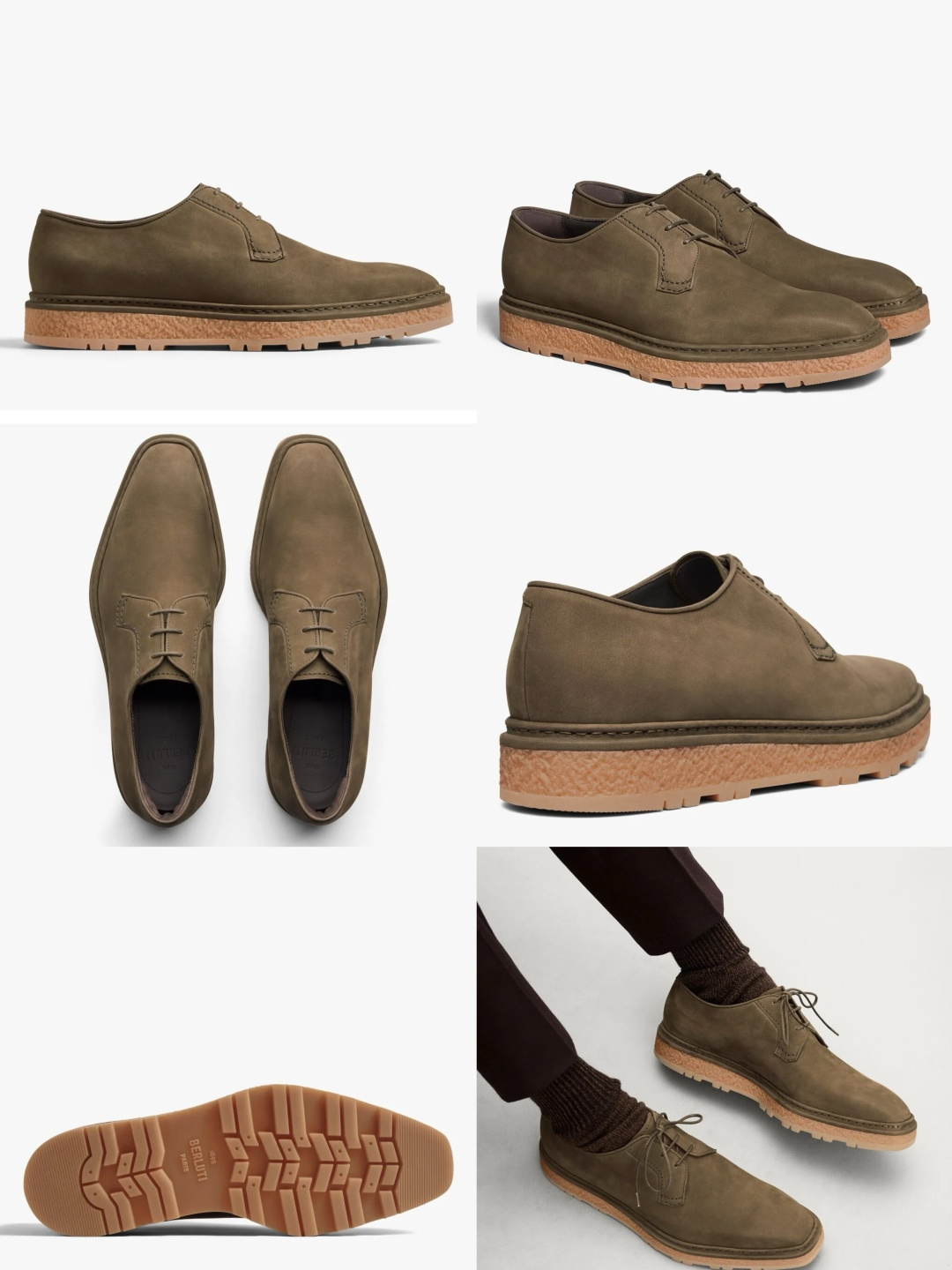 💋💍BERLUT* 布鲁提 ALTO 绒面缝制胶底休闲皮鞋德比皮鞋 皮鞋 官方 13,500 超级内卷的