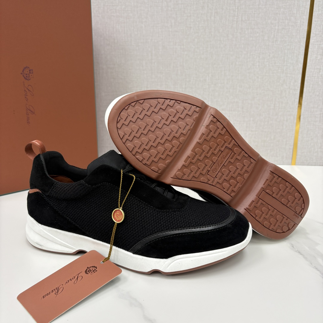 💋💍LP 家新品 Loro Pian* 诺悠*翩雅 Week End Walk 男士科技网布拼接反毛皮休