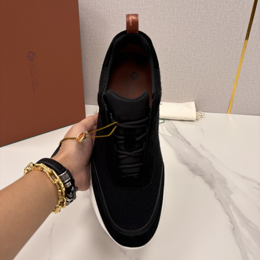 💋💍LP 家新品 Loro Pian* 诺悠*翩雅 Week End Walk 男士科技网布拼接反毛皮休