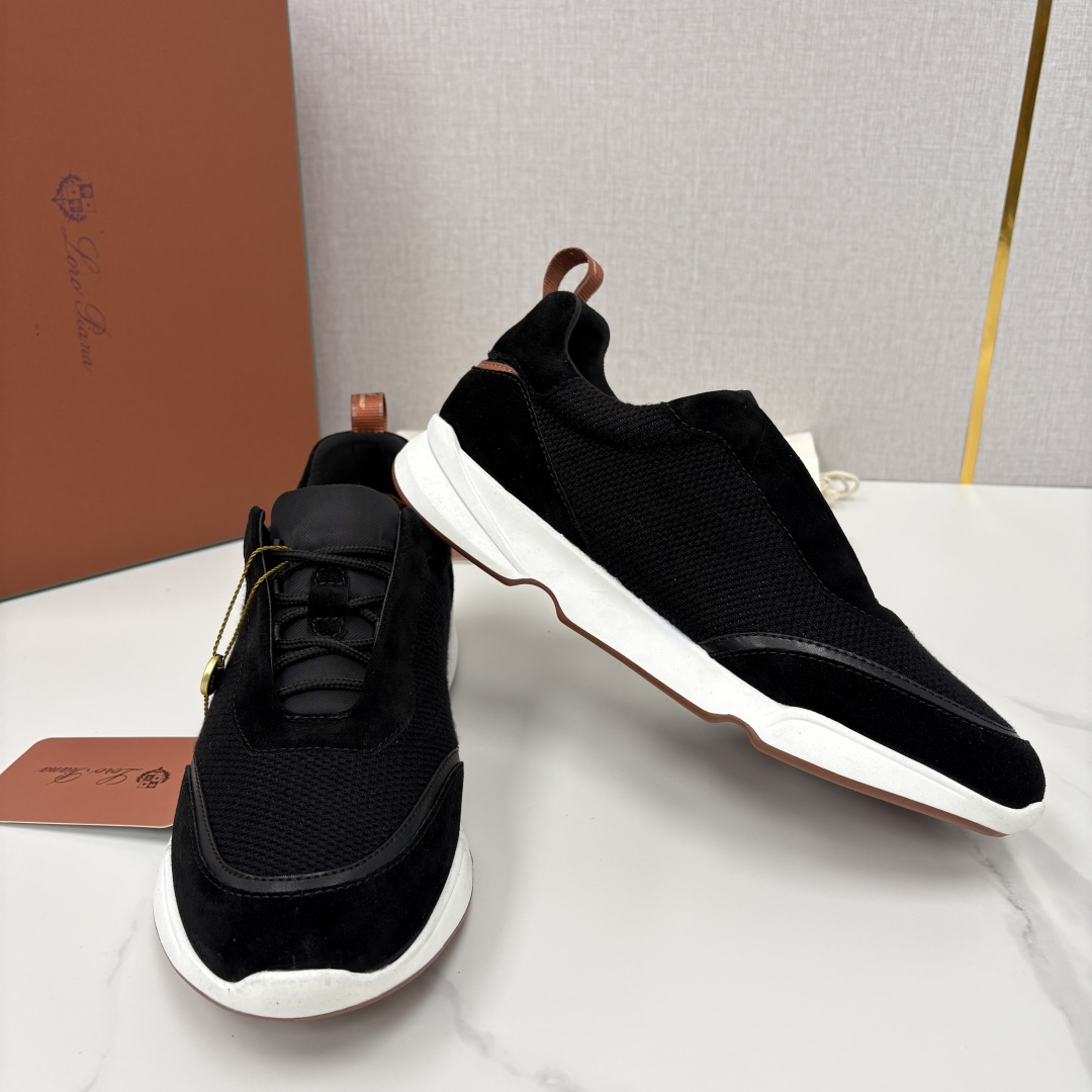 💋💍LP 家新品 Loro Pian* 诺悠*翩雅 Week End Walk 男士科技网布拼接反毛皮休