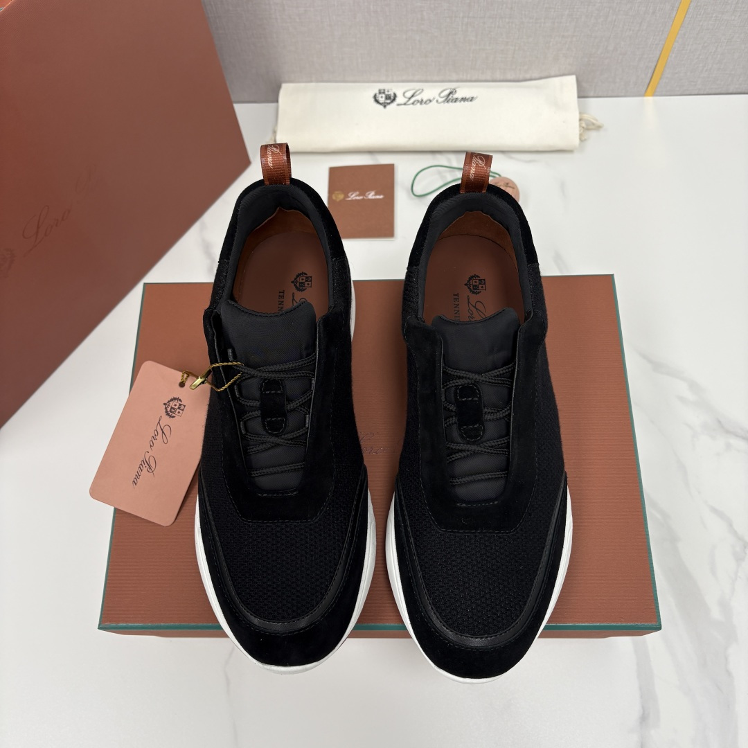 💋💍LP 家新品 Loro Pian* 诺悠*翩雅 Week End Walk 男士科技网布拼接反毛皮休