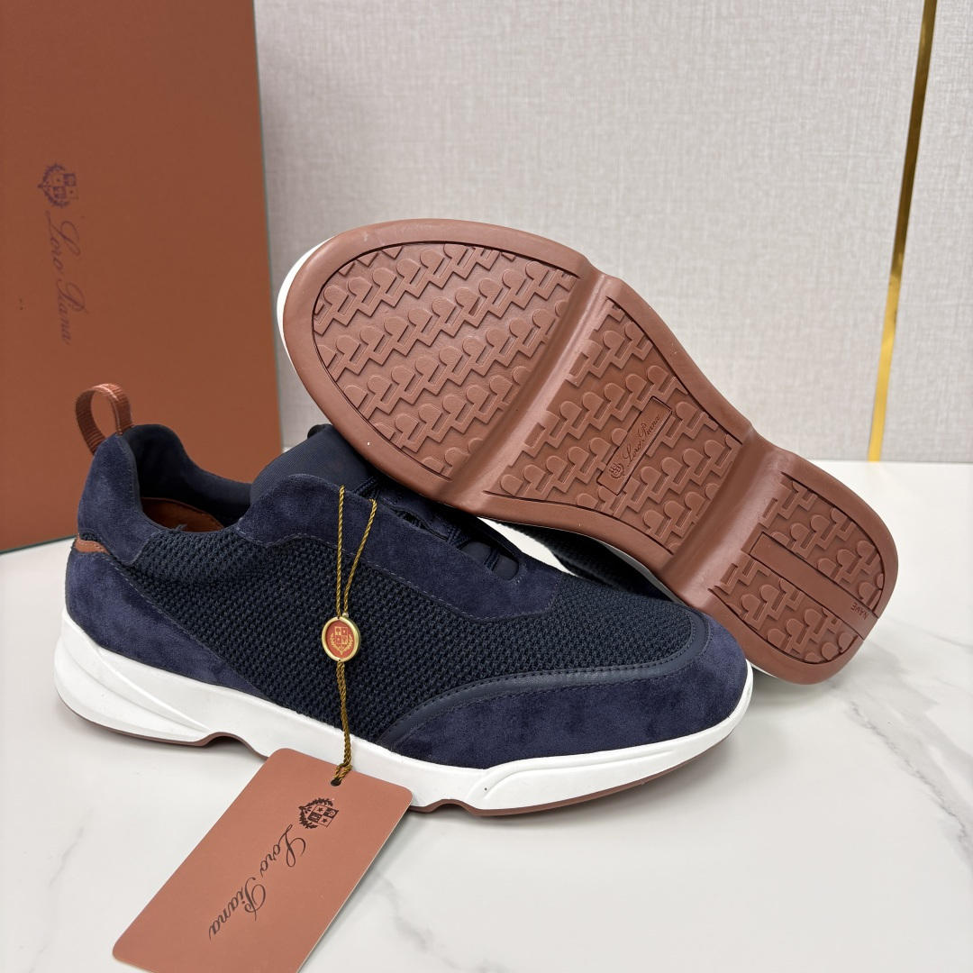 💋💍LP 家新品 Loro Pian* 诺悠*翩雅 Week End Walk 男士科技网布拼接反毛皮休