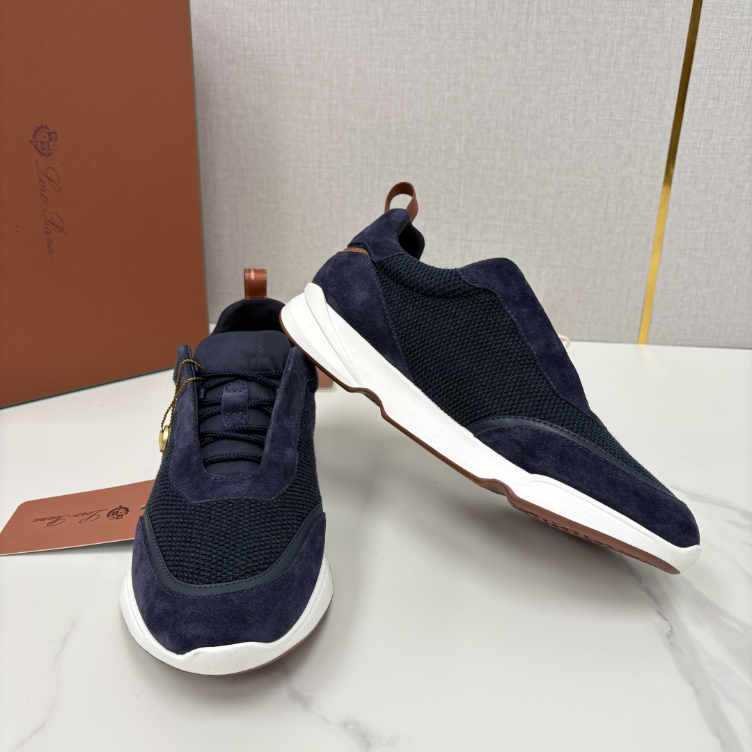 💋💍LP 家新品 Loro Pian* 诺悠*翩雅 Week End Walk 男士科技网布拼接反毛皮休