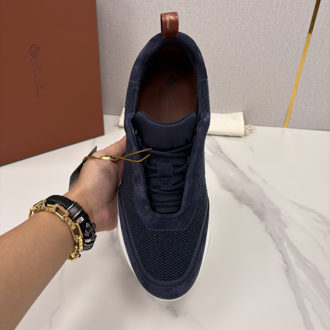 💋💍LP 家新品 Loro Pian* 诺悠*翩雅 Week End Walk 男士科技网布拼接反毛皮休