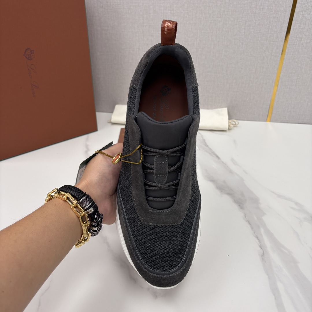 💋💍LP 家新品 Loro Pian* 诺悠*翩雅 Week End Walk 男士科技网布拼接反毛皮休