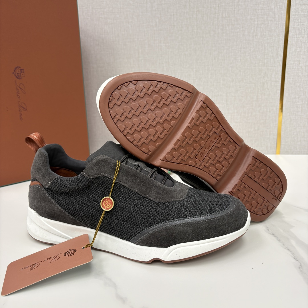 💋💍LP 家新品 Loro Pian* 诺悠*翩雅 Week End Walk 男士科技网布拼接反毛皮休