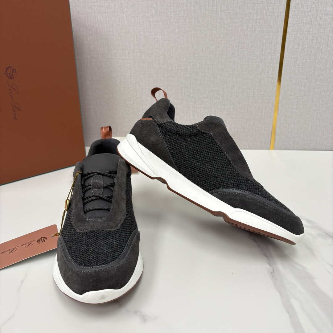 💋💍LP 家新品 Loro Pian* 诺悠*翩雅 Week End Walk 男士科技网布拼接反毛皮休