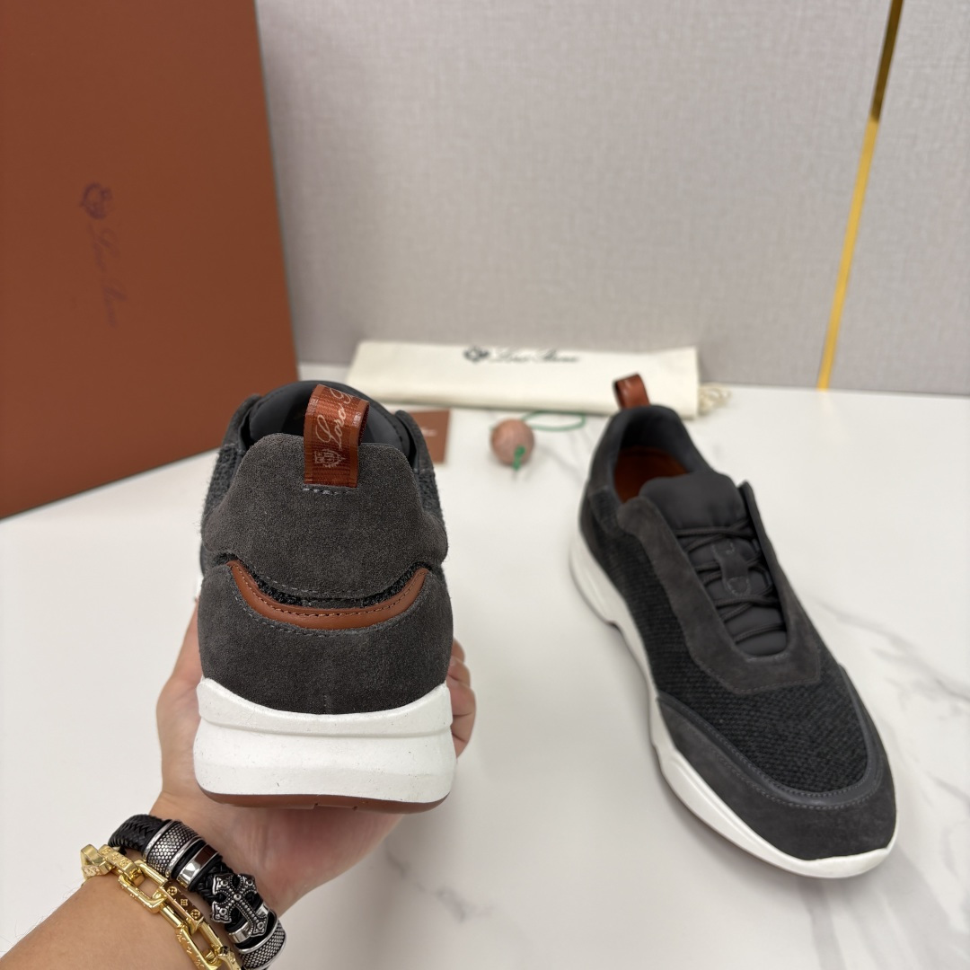 💋💍LP 家新品 Loro Pian* 诺悠*翩雅 Week End Walk 男士科技网布拼接反毛皮休