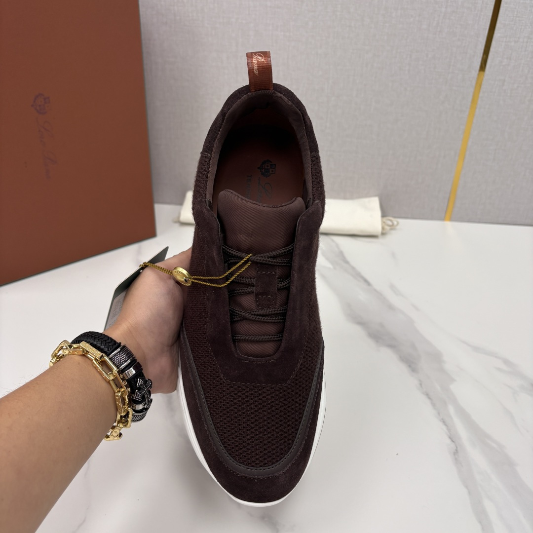 💋💍LP 家新品 Loro Pian* 诺悠*翩雅 Week End Walk 男士科技网布拼接反毛皮休