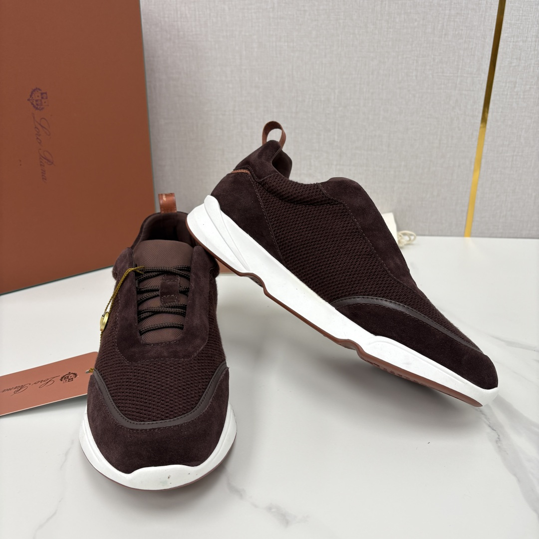 💋💍LP 家新品 Loro Pian* 诺悠*翩雅 Week End Walk 男士科技网布拼接反毛皮休