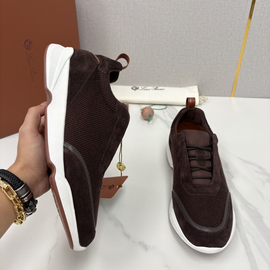 💋💍LP 家新品 Loro Pian* 诺悠*翩雅 Week End Walk 男士科技网布拼接反毛皮休