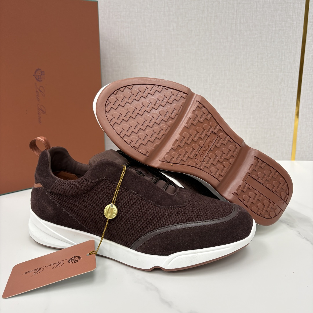 💋💍LP 家新品 Loro Pian* 诺悠*翩雅 Week End Walk 男士科技网布拼接反毛皮休