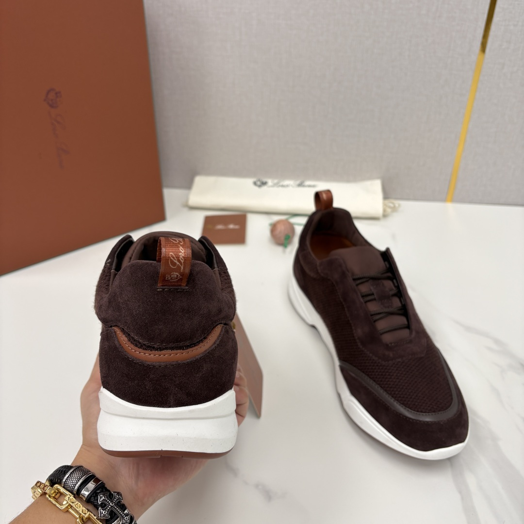 💋💍LP 家新品 Loro Pian* 诺悠*翩雅 Week End Walk 男士科技网布拼接反毛皮休