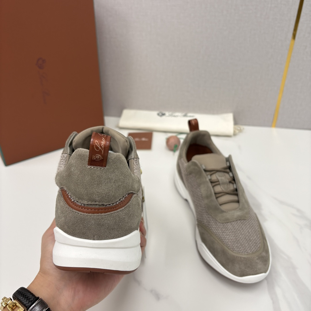 💋💍LP 家新品 Loro Pian* 诺悠*翩雅 Week End Walk 男士科技网布拼接反毛皮休