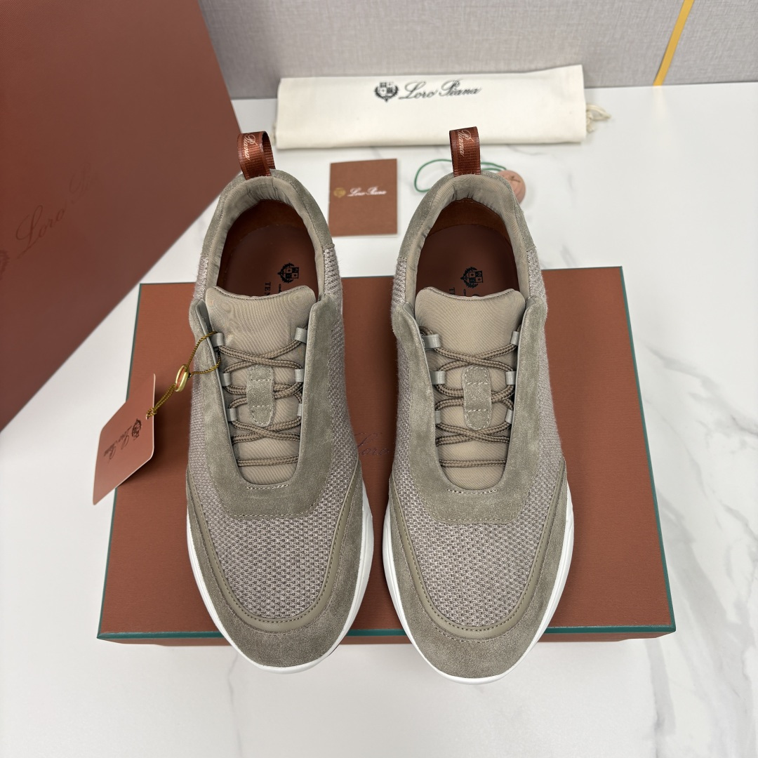 💋💍LP 家新品 Loro Pian* 诺悠*翩雅 Week End Walk 男士科技网布拼接反毛皮休