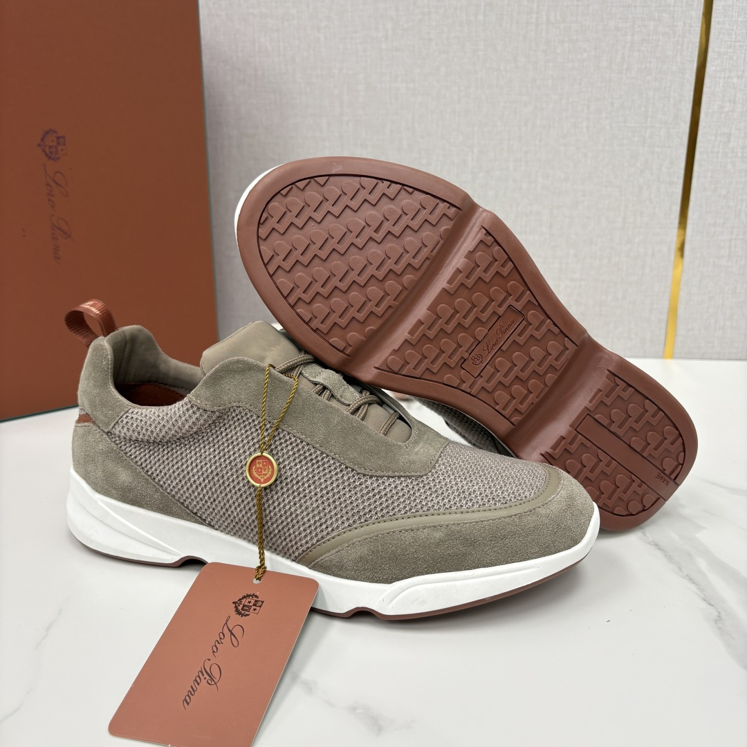 💋💍LP 家新品 Loro Pian* 诺悠*翩雅 Week End Walk 男士科技网布拼接反毛皮休