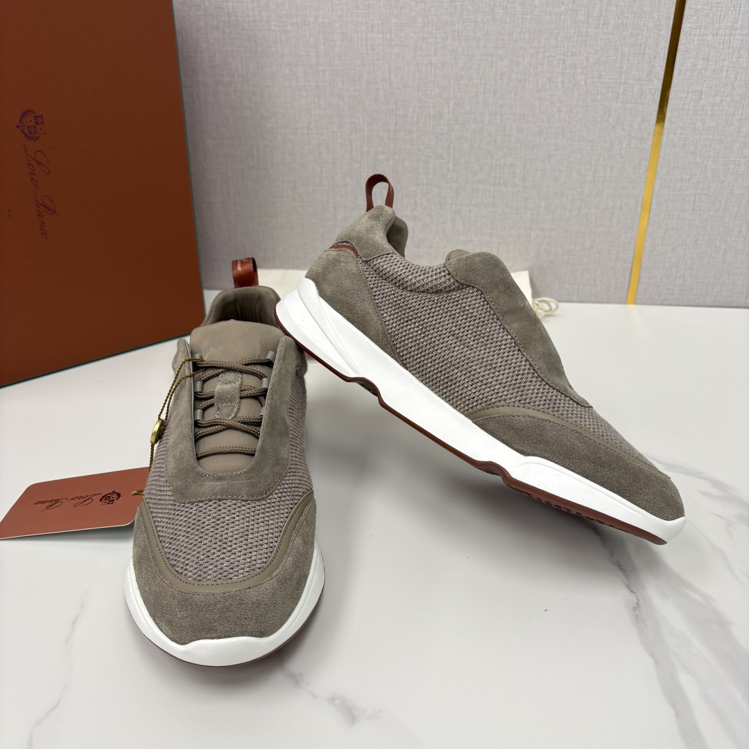 💋💍LP 家新品 Loro Pian* 诺悠*翩雅 Week End Walk 男士科技网布拼接反毛皮休