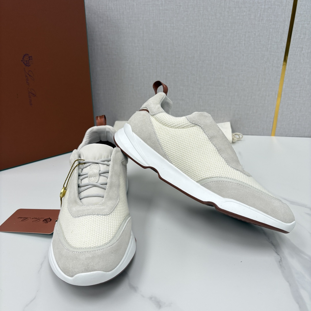 💋💍LP 家新品 Loro Pian* 诺悠*翩雅 Week End Walk 男士科技网布拼接反毛皮休