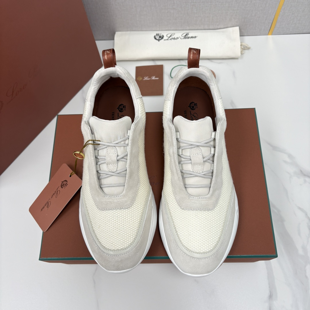 💋💍LP 家新品 Loro Pian* 诺悠*翩雅 Week End Walk 男士科技网布拼接反毛皮休