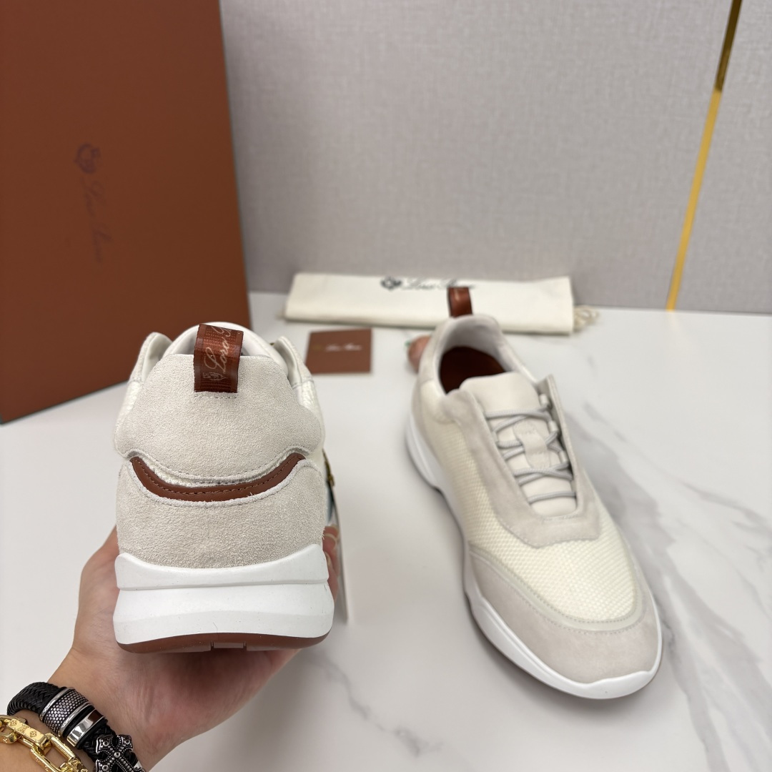 💋💍LP 家新品 Loro Pian* 诺悠*翩雅 Week End Walk 男士科技网布拼接反毛皮休