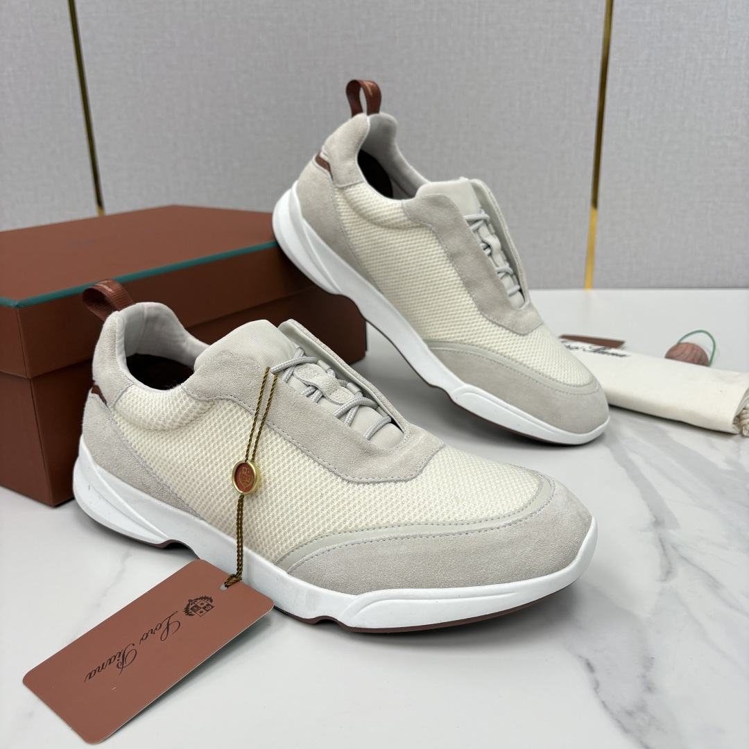 💋💍LP 家新品 Loro Pian* 诺悠*翩雅 Week End Walk 男士科技网布拼接反毛皮休