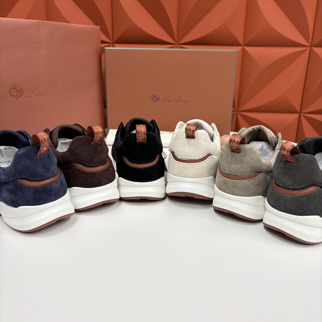 💋💍LP 家新品 Loro Pian* 诺悠*翩雅 Week End Walk 男士科技网布拼接反毛皮休