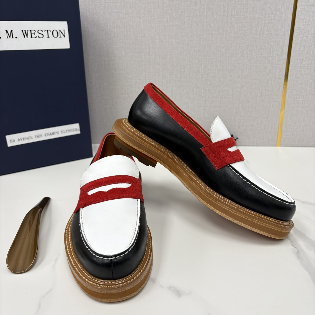 💋💍J.M.Westo*n 威士-顿 sacai × J.M.Weston 联名乐福鞋皮鞋 百年匠艺与先