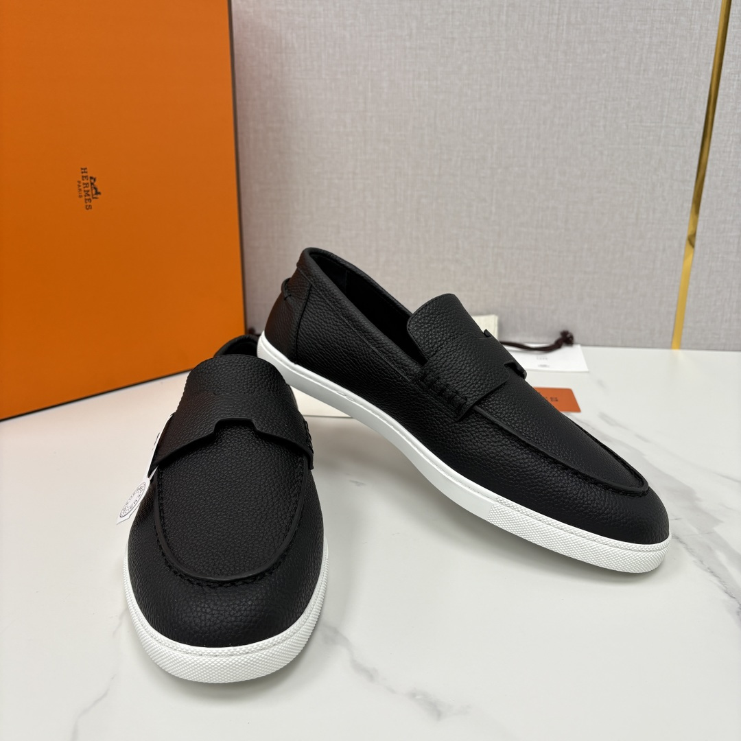 💋💍H家新品 Hermè* 爱马-仕 Job 牛皮乐福鞋 官方 9,300 甄选进口小牛皮/粒面牛皮/绒